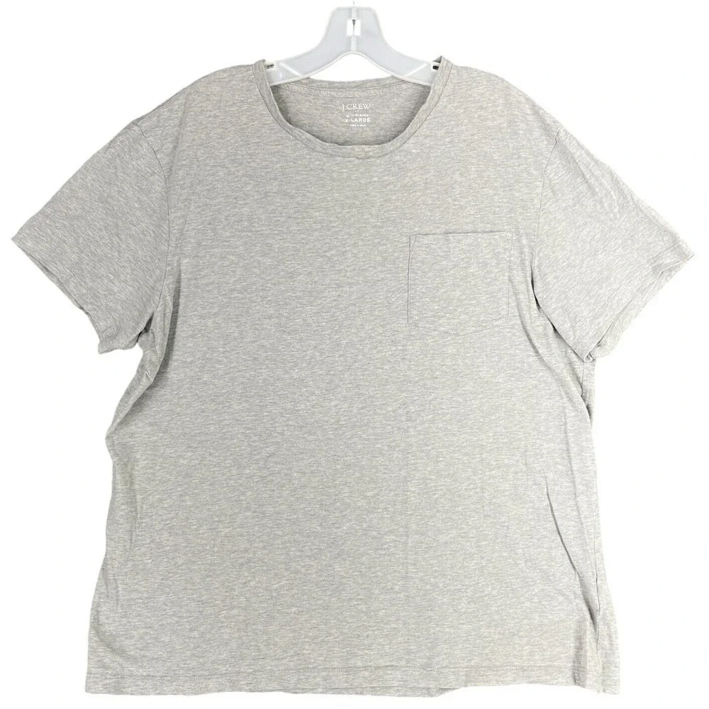 J.Crew Shirt Mens XL Gray Heather Slim Fit Washed Cotton Tee Preppy Everyday